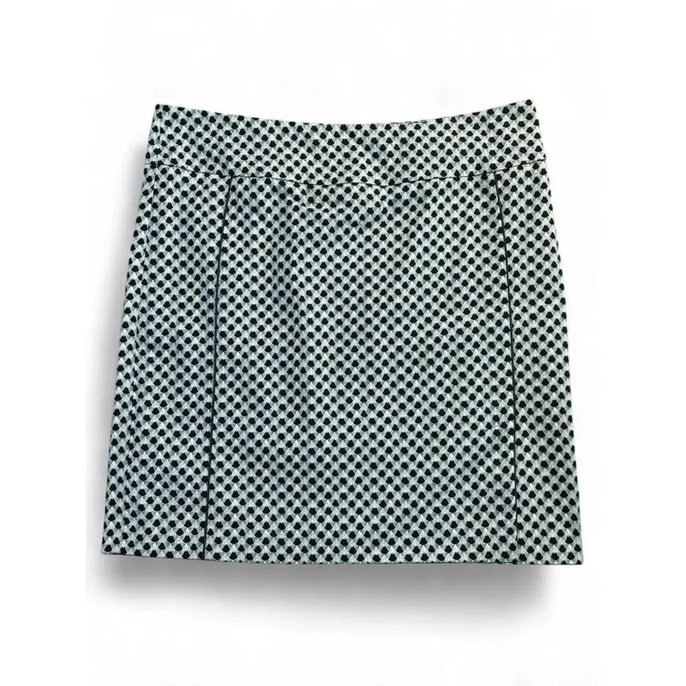 Margaret M Slimming Pencil Skirt Grey & White Patterned Stretch Pull On